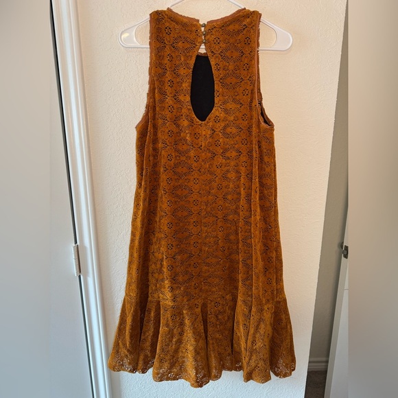 Maeve Anthropologie Amis Velvet Lace A Line Open Knit Holiday Dress Size 8 - Picture 8 of 10